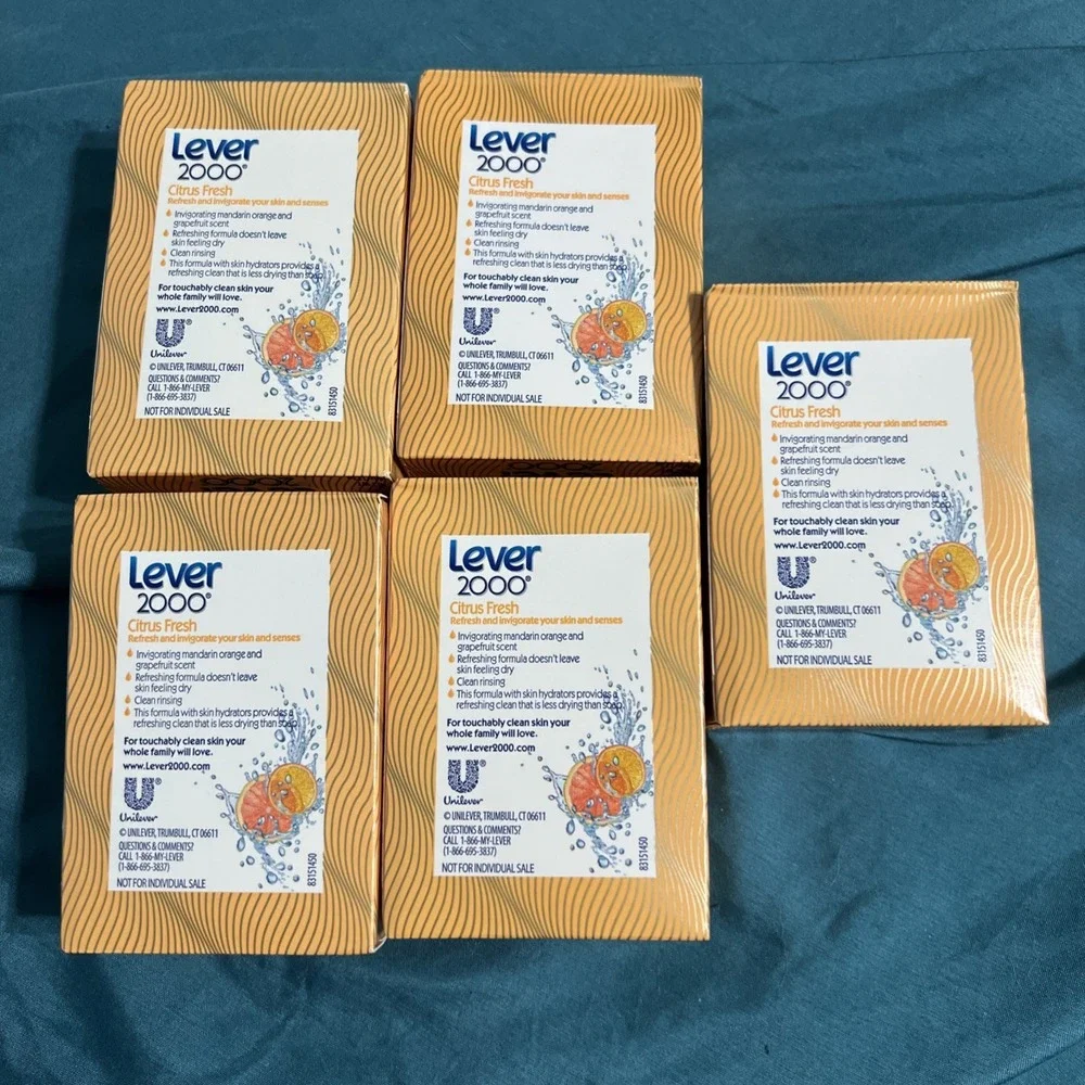 Lever 2000 Citrus‎ Fresh Soap Bars 4 oz Discontinued Retired Lot of 5